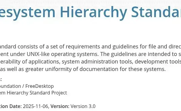 FreeDesktop.org Adota o Padrão de Hierarquia de Sistema de Arquivos