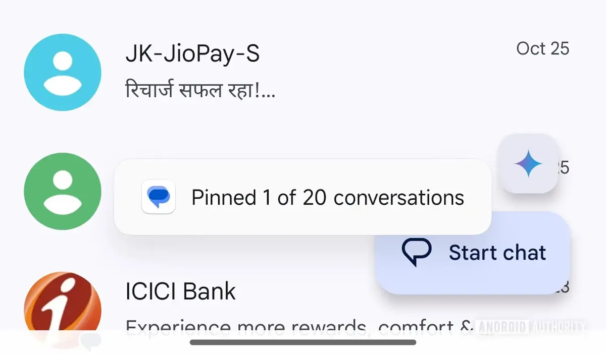 Google Messages agora permite fixar até 20 conversas na tela 1 Google Messages agora permite fixar até 20 conversas na tela