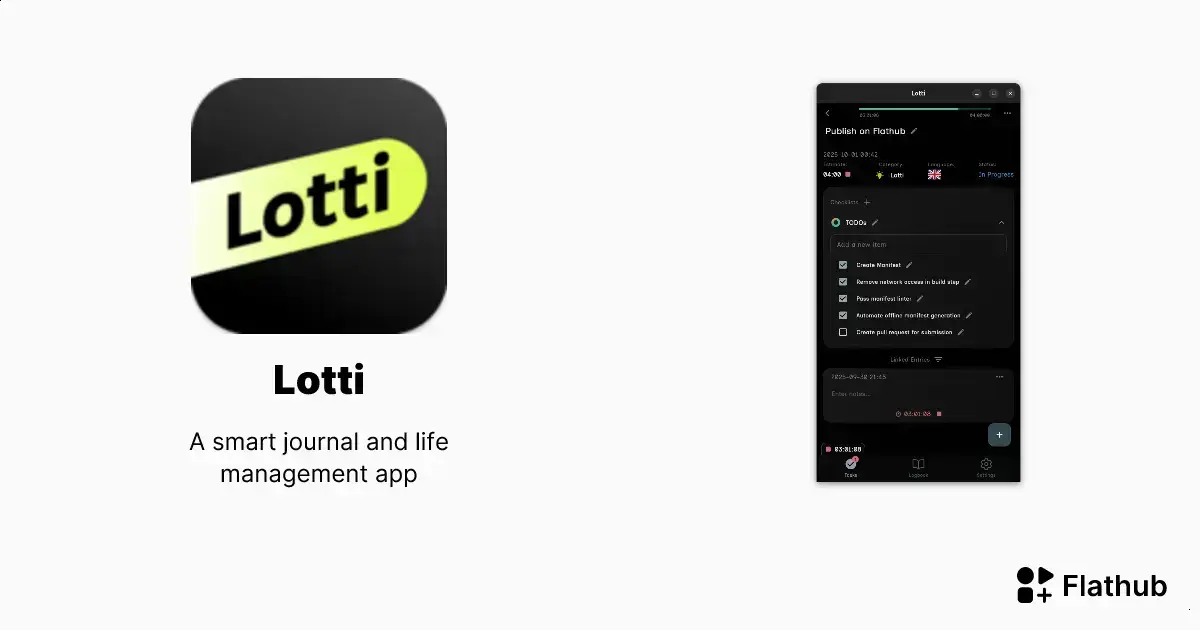 Lotti: Aplicativo para Gestão de Vida e Diário no Linux via Flathub 1 Lotti: Aplicativo para Gestão de Vida e Diário no Linux via Flathub