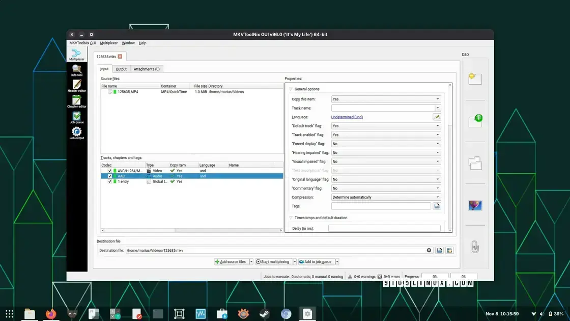 MKVToolNix 96.0: Atualizações e Melhorias para Linux 1 MKVToolNix 96.0: Atualizações e Melhorias para Linux