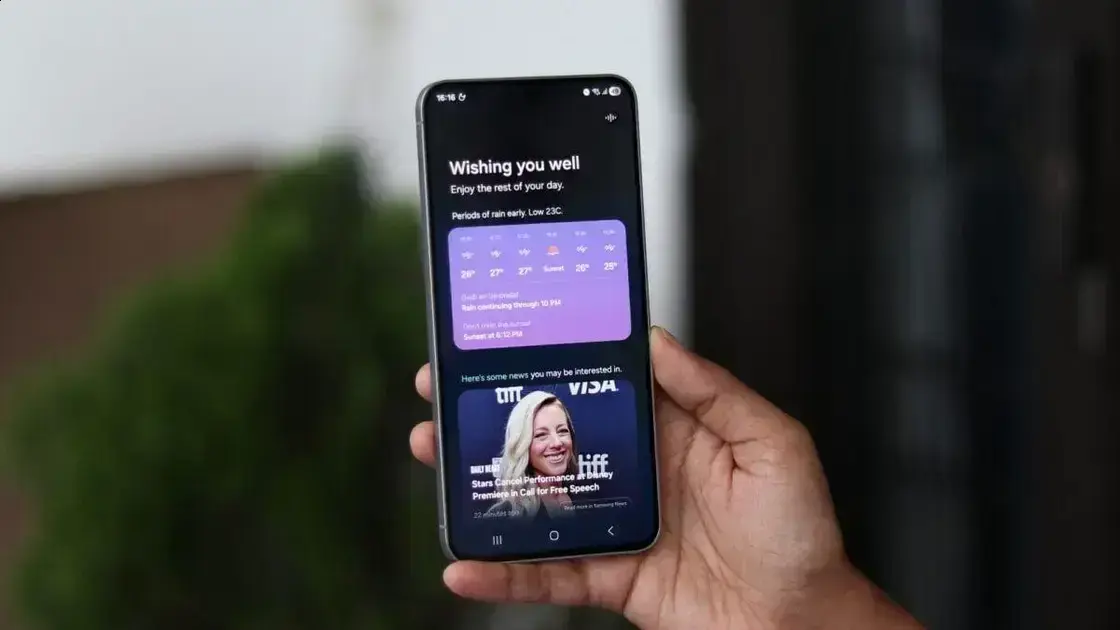 One UI 8.5 promete melhorar recomendações de música no Now Brief do Galaxy