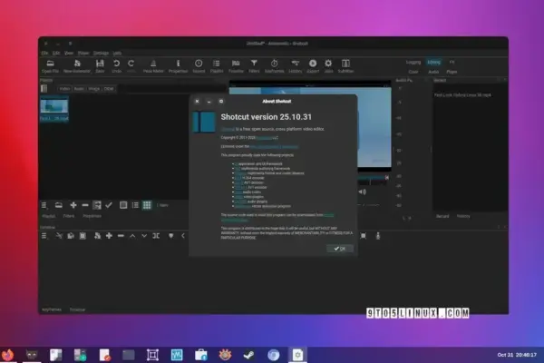 Shotcut 25.10: Nova versão traz gravação de tela e efeito de máquina de escrever