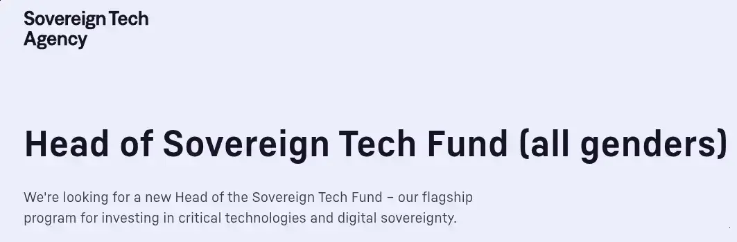 Sovereign Tech Fund busca líder para impulsionar financiamento a projetos open source 1 Sovereign Tech Fund busca líder para impulsionar financiamento a projetos open source