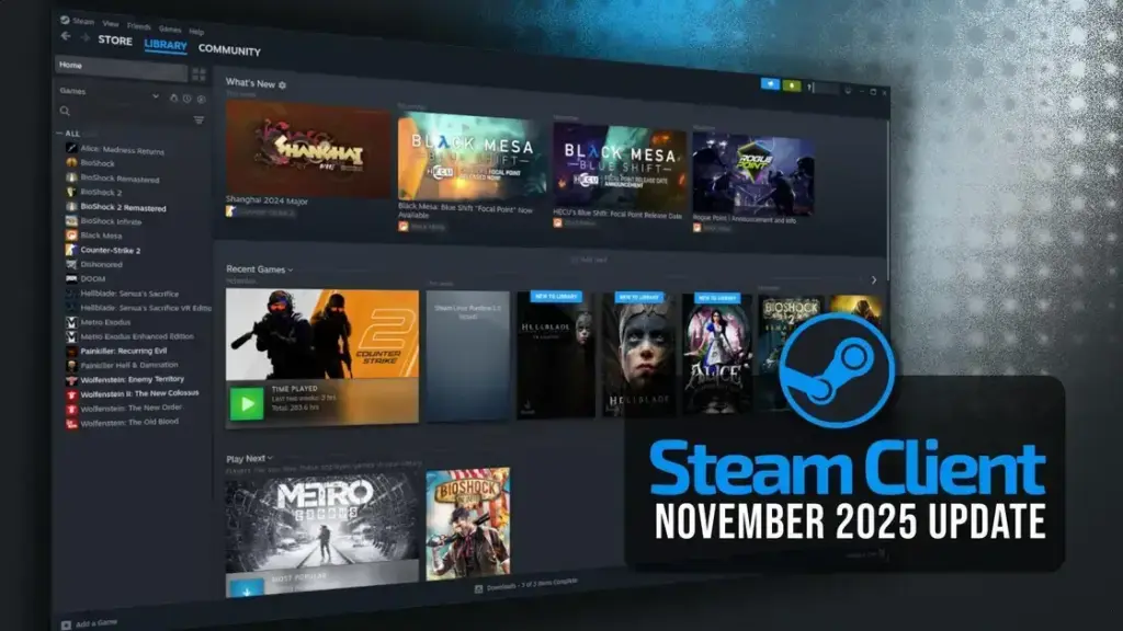 Steam Atualização Novembro 2025: Novas Funcionalidades e Suporte a Controle