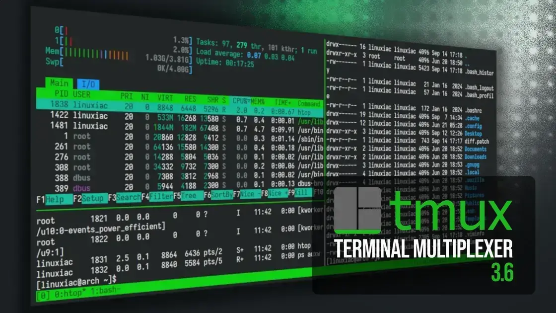 Tmux 3.6 traz scrollbars nativos e modo tema dinâmico para terminais