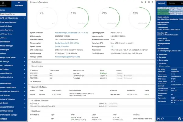Webmin 2.600 traz a maior atualização visual e novas opções para admins de sistemas