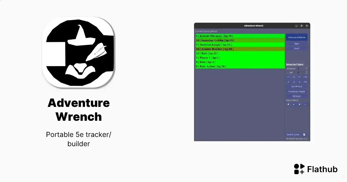 Adventure Wrench: tracker portátil para RPG de mesa no Linux