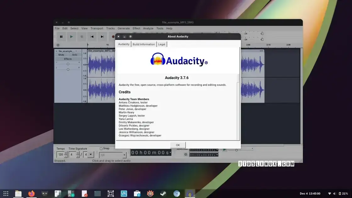 Audacity 3.7.6 traz suporte ao FFmpeg 8 e novas análises espectrogramas