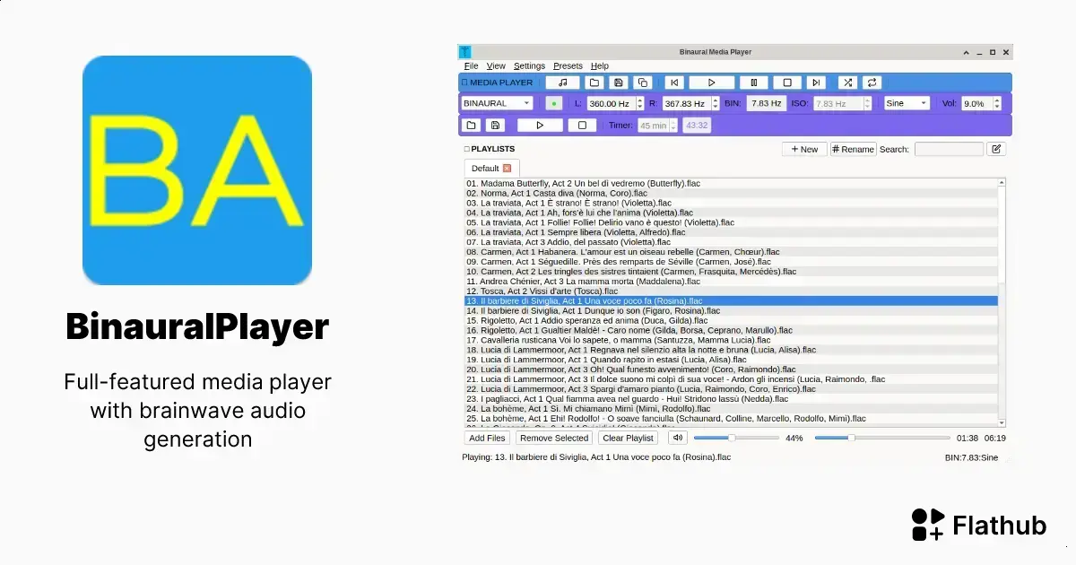 BinauralPlayer: Player para Linux que une áudio tradicional e batidas binaurais