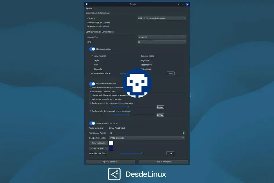 Careto: Gerencie sua webcam USB com app gráfico leve 1 Careto: Gerencie sua webcam USB com app gráfico leve para Debian 13