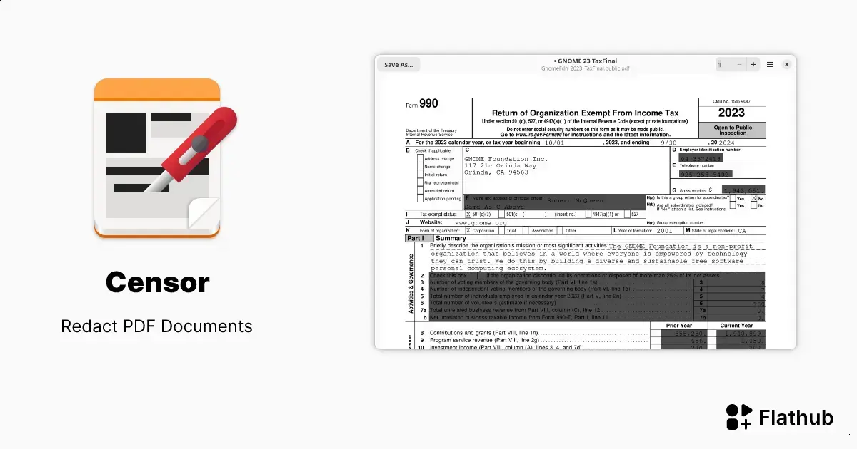 Censor: ferramenta segura para redigir PDFs no Linux via Flathub 1 Censor: ferramenta segura para redigir PDFs no Linux via Flathub