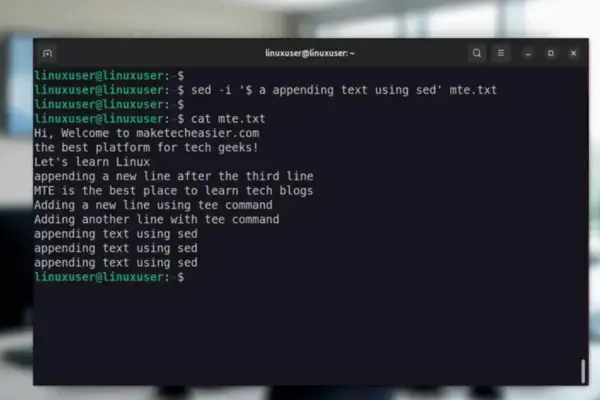 Como adicionar texto sem apagar conteúdos em arquivos no Linux