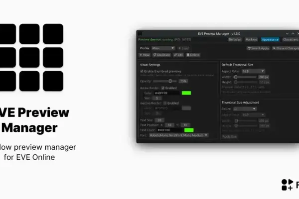 EVE Preview Manager: Gerencie múltiplas janelas de clientes EVE Online no Linux