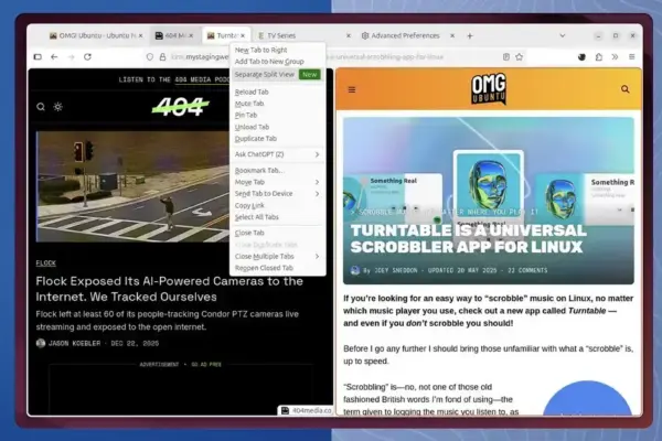 Firefox 146 traz Split View: navegue em duas webs lado a lado na mesma aba