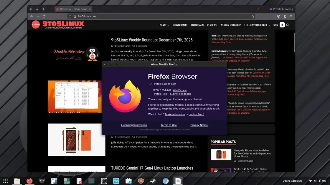 Firefox 147 Beta chega com suporte ao XDG e melhorias em vídeo e navegação