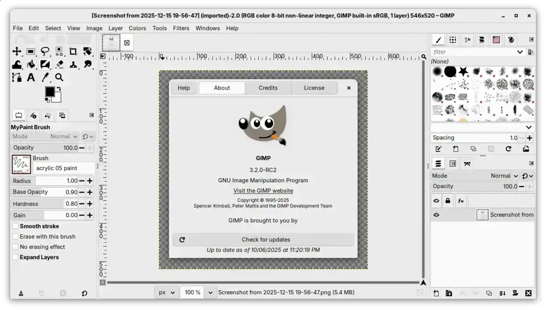 GIMP 3.2 RC2 traz suporte a rotação de caneta e melhorias de desempenho