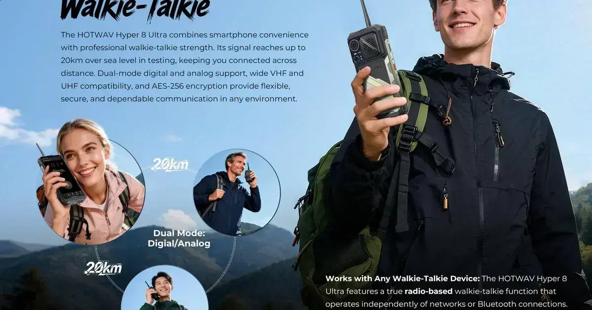 HOTWAV Hyper 8 Ultra: smartphone rugged com walkie-talkie e bateria de longa duração