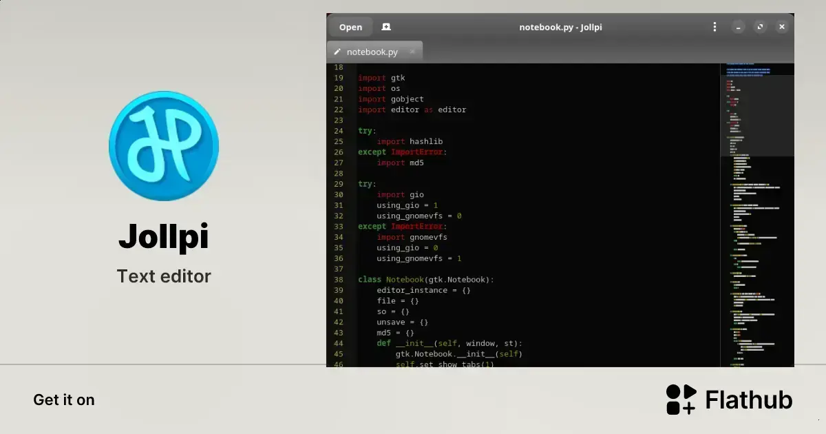 Jollpi: O editor de texto leve feito em Python para Linux moderno 1 Jollpi: O editor de texto leve feito em Python para Linux moderno