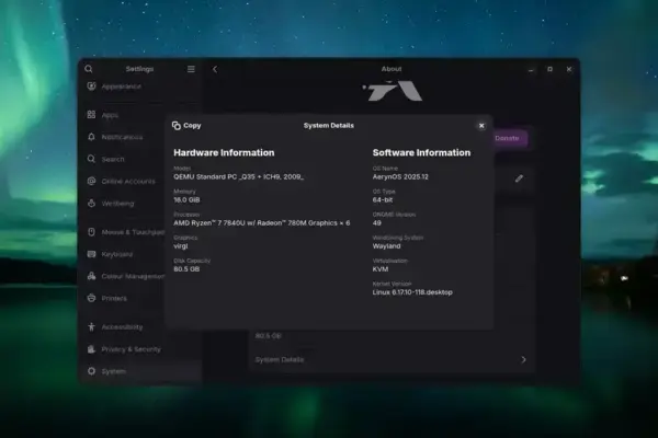 Lançamento do AerynOS 2025.12 com GNOME 49.2 e Mesa 25.3