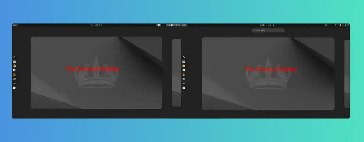 Nova extensão libera a barra superior do GNOME em múltiplos monitores