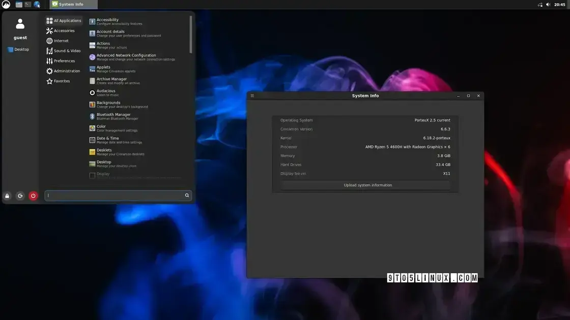 PorteuX 2.5 lançado com Flatpak, Cinnamon 6.6 e suporte ao Linux 6.18 1 PorteuX 2.5 lançado com Flatpak, Cinnamon 6.6 e suporte ao Linux 6.18