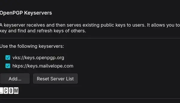 Thunderbird 146: Novidades na configuração de servidores OpenPGP