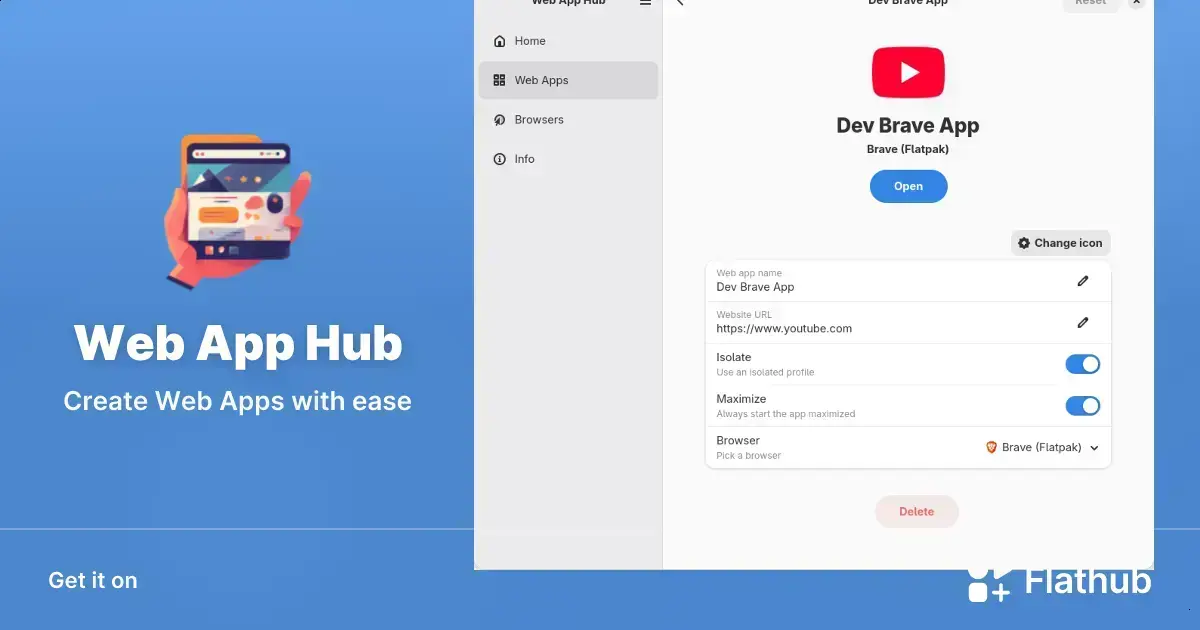 Web App Hub: gerenciador fácil de aplicativos web para Linux