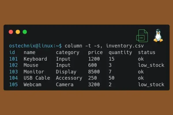Como ver arquivos CSV no terminal Linux sem precisar de planilha