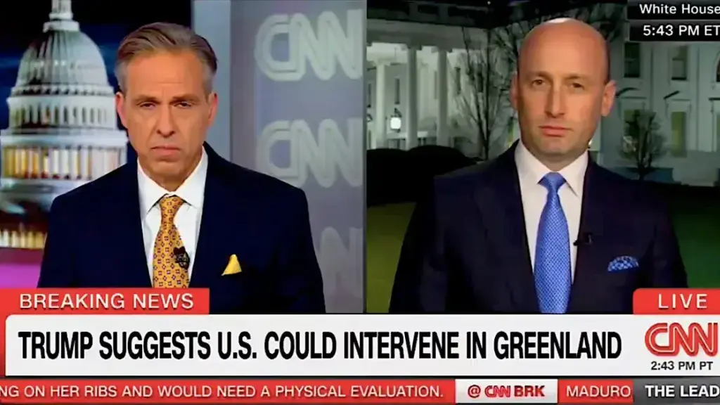Conflito entre Stephen Miller e Jake Tapper sobre Venezuela e Groenlândia