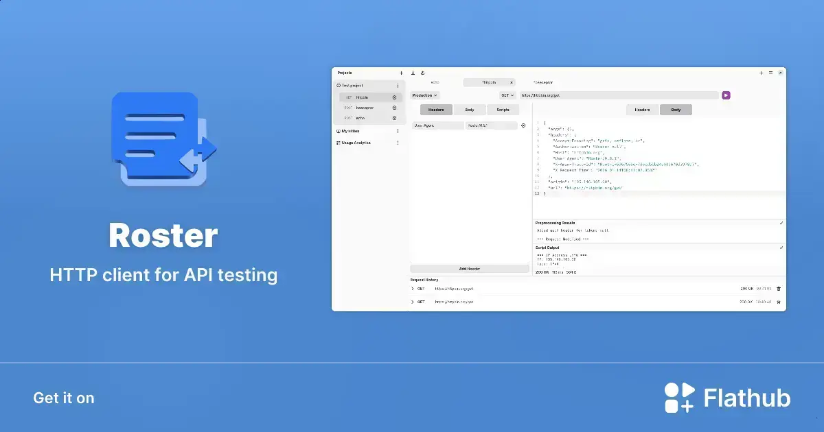 Conheça o Roster: Cliente HTTP moderno para testar APIs REST no Linux 1 Conheça o Roster: Cliente HTTP moderno para testar APIs REST no Linux
