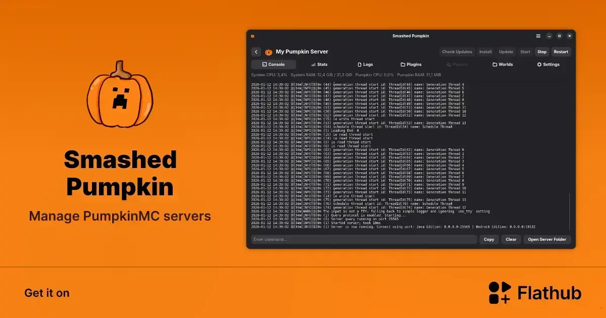 Descubra como gerenciar servidores Minecraft com Smashed Pumpkin no Linux 1 Descubra como gerenciar servidores Minecraft com Smashed Pumpkin no Linux