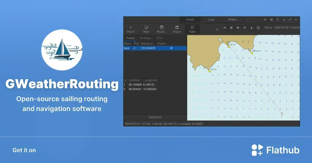 Descubra o GWeatherRouting: revolucione suas rotas de vela com open source 1 Descubra o GWeatherRouting: revolucione suas rotas de vela com open source