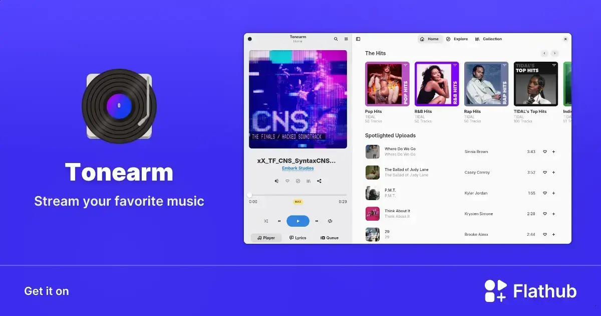 Descubra Tonearm: O app Linux que vai revolucionar seu streaming musical 1 Descubra Tonearm: O app Linux que vai revolucionar seu streaming musical