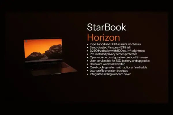 Novo StarBook Horizon: O Laptop Linux com 32GB de RAM e Wi-Fi 6E