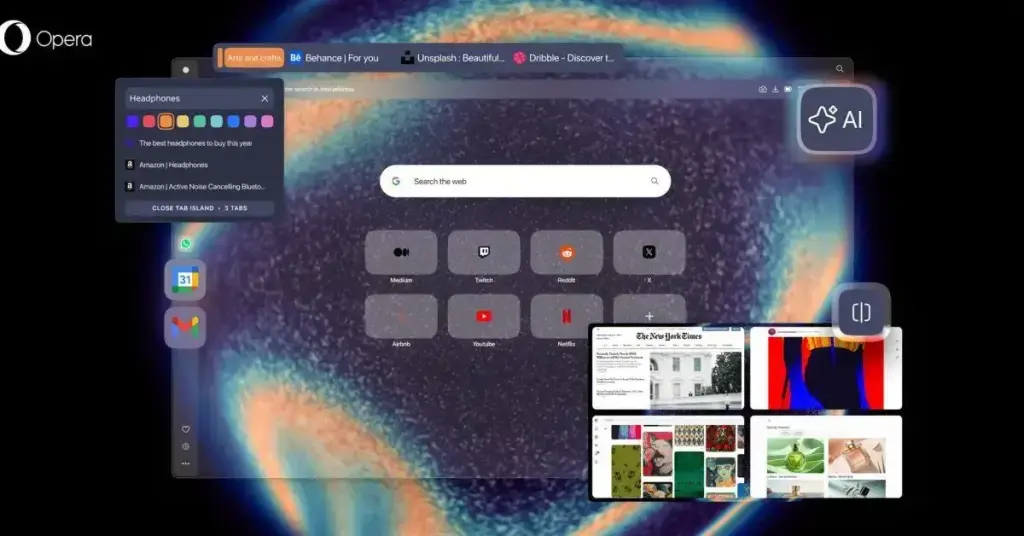 Opera One R3 chega com novas Ilhas de Guias coloridas e suporte de IA