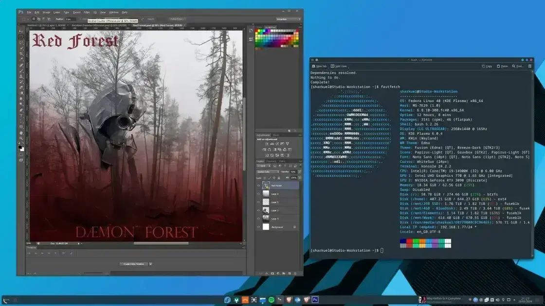Photoshop finalmente funciona bem no Linux graças a WINE modificado 1 Photoshop finalmente funciona bem no Linux graças a WINE modificado