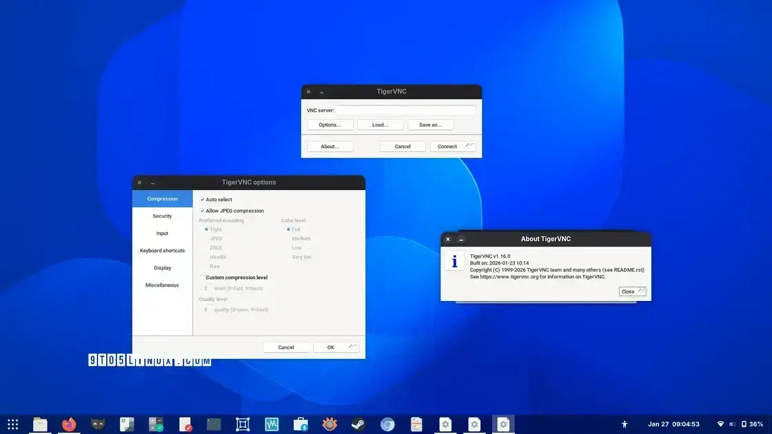 TigerVNC 1.16 traz melhorias para compartilhamento de desktops Wayland 1 TigerVNC 1.16 traz melhorias para compartilhamento de desktops Wayland
