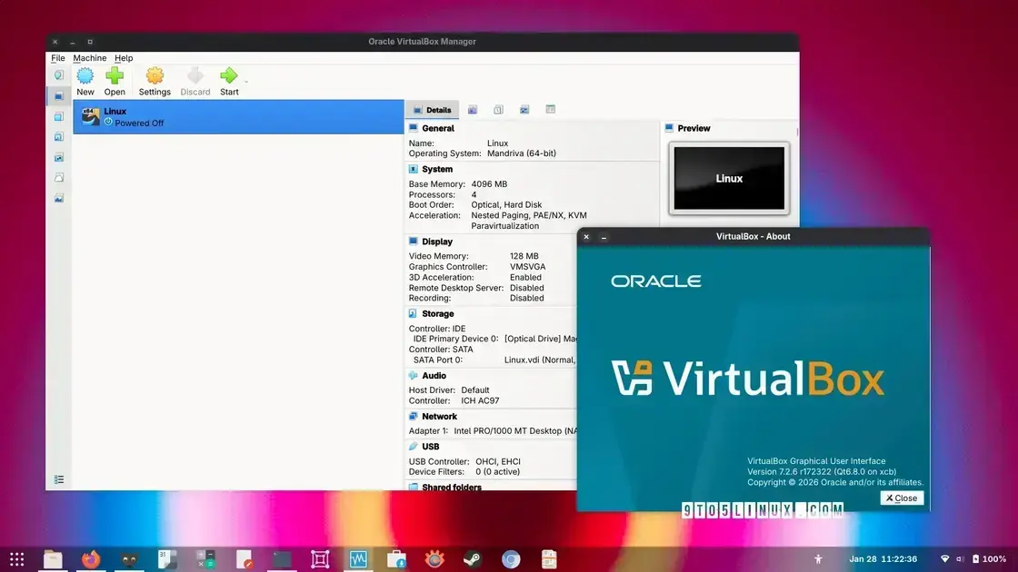 VirtualBox 7.2.6 traz melhorias e suporte ao Linux 6.19