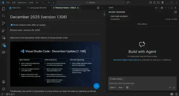 Visual Studio Code 1.108: novidades incríveis que vão revolucionar seu dia a dia