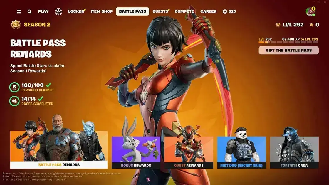 Bugs Bunny e novas skins: o que esperar do Battle Pass da temporada 2