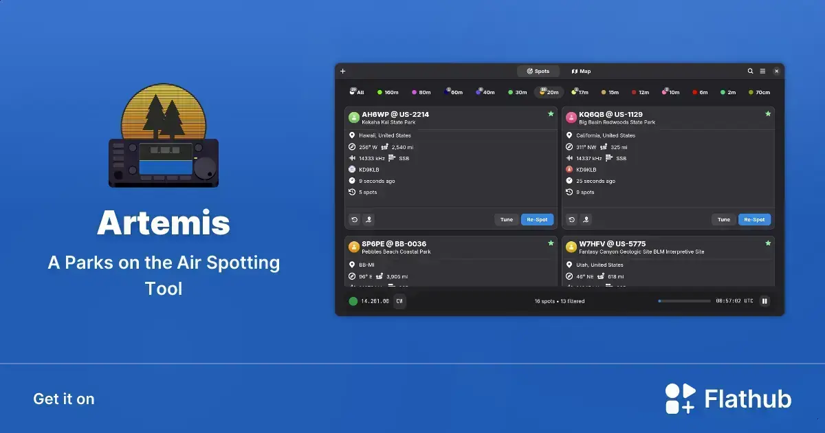 Descubra Artemis: A ferramenta que transforma caçada POTA no Linux 1 Descubra Artemis: A ferramenta que transforma caçada POTA no Linux