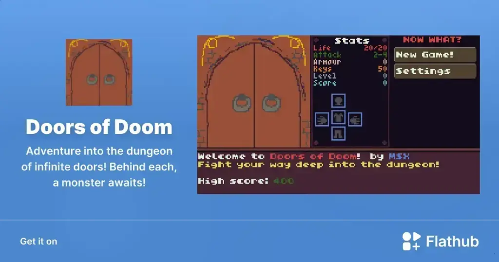 Doors of Doom: Aventura RPG às portas da sua tela no Linux e Android