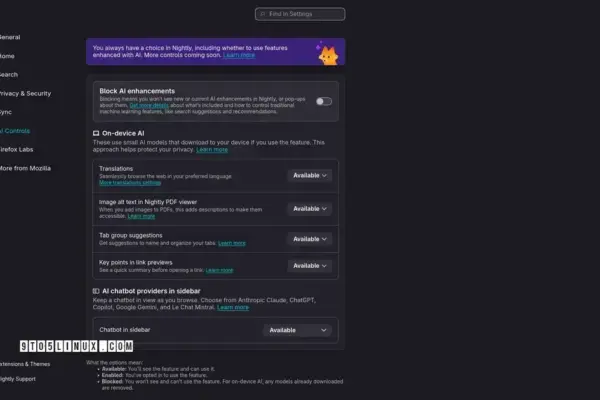 Firefox implementa botão de desligar Inteligência Artificial na versão Nightly