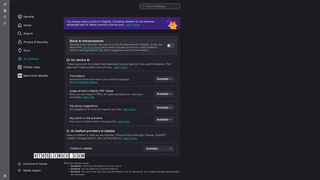 Firefox implementa botão de desligar Inteligência Artificial na versão Nightly