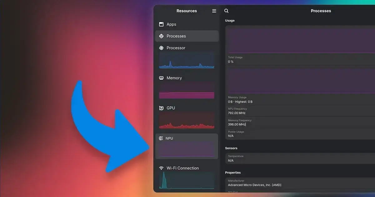 Linux ganha monitoramento em tempo real da NPU AMD com Resources 1.10 1 Linux ganha monitoramento em tempo real da NPU AMD com Resources 1.10