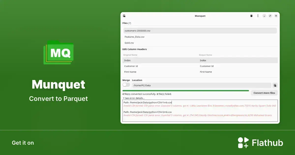 Munquet: ferramenta leve para converter e preparar dados em Parquet no Linux