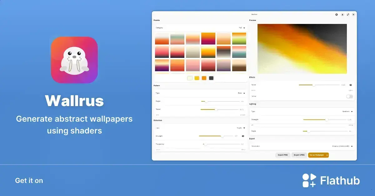 Wallrus: gerador de papéis de parede abstratos para Linux em 4K
