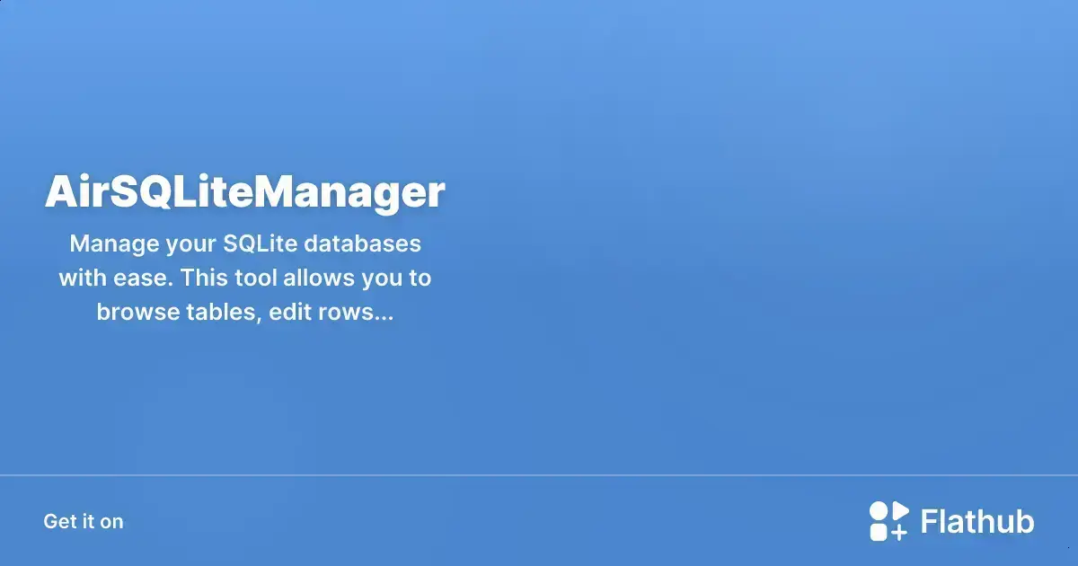 AirSQLiteManager: gerenciando bancos SQLite com facilidade no Linux 1 AirSQLiteManager: gerenciando bancos SQLite com facilidade no Linux