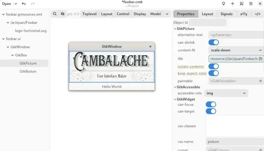 Cambalache 1.0: Nova solução WYSIWYG para desenhar UIs modernas em GTK 1 Cambalache 1.0: Nova solução WYSIWYG para desenhar UIs modernas em GTK