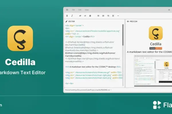 Cedilla: editor Markdown simples e leve para Linux via Flatpak